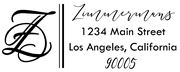 Double lines Letter Z Monogram Stamp Sample